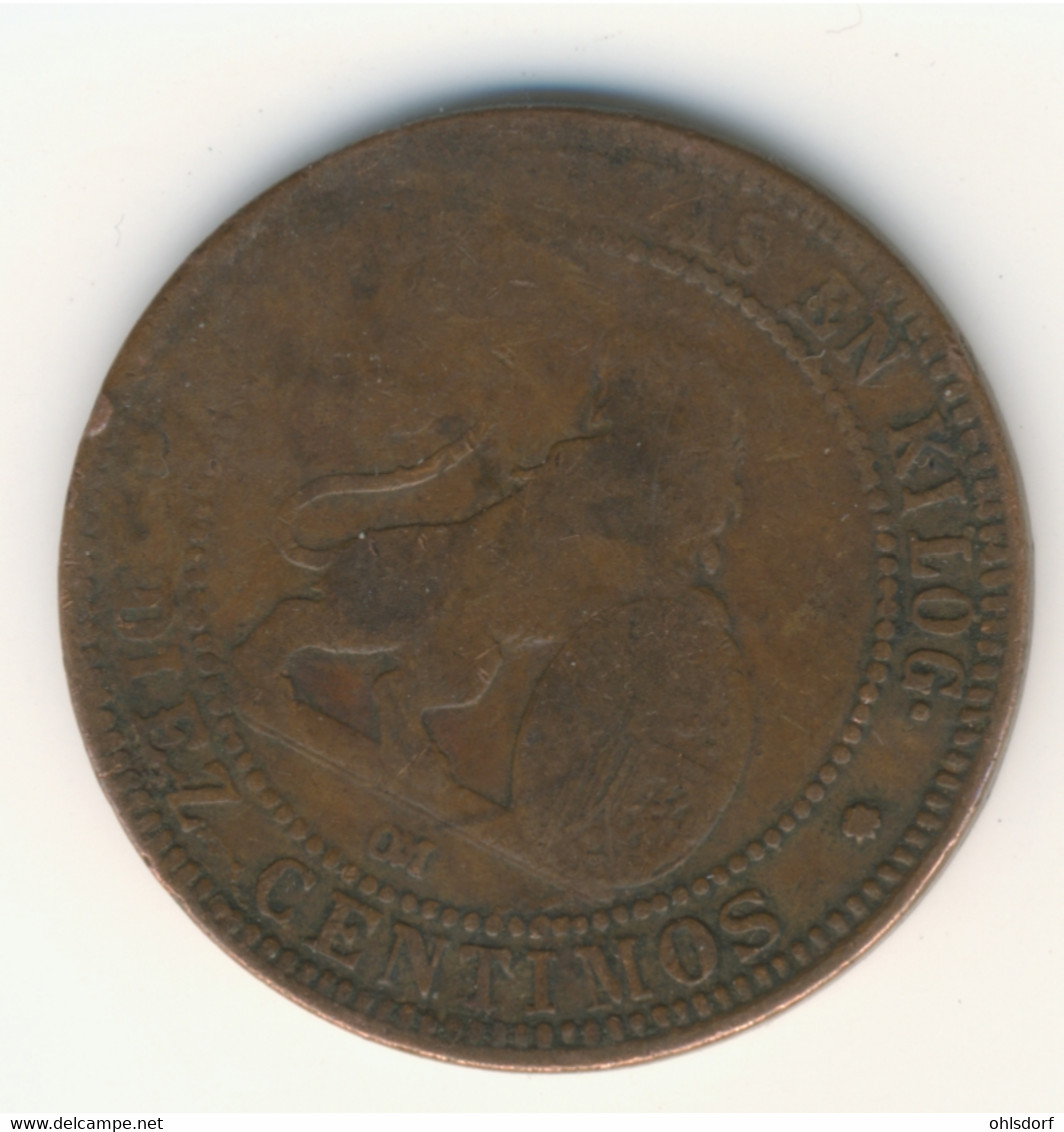ESPANA 1870: 10 Centimos, KM 663 - First Minting