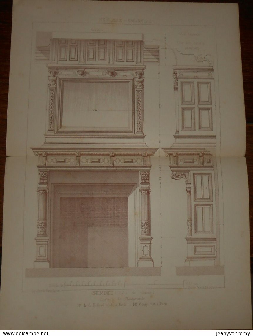 Cheminée De Salle De Chasse Menuiserie - Ebénisterie. M. Boileau, Architecte à Paris. M. Moisy, Menuisier à Paris. 1887. - Other Plans