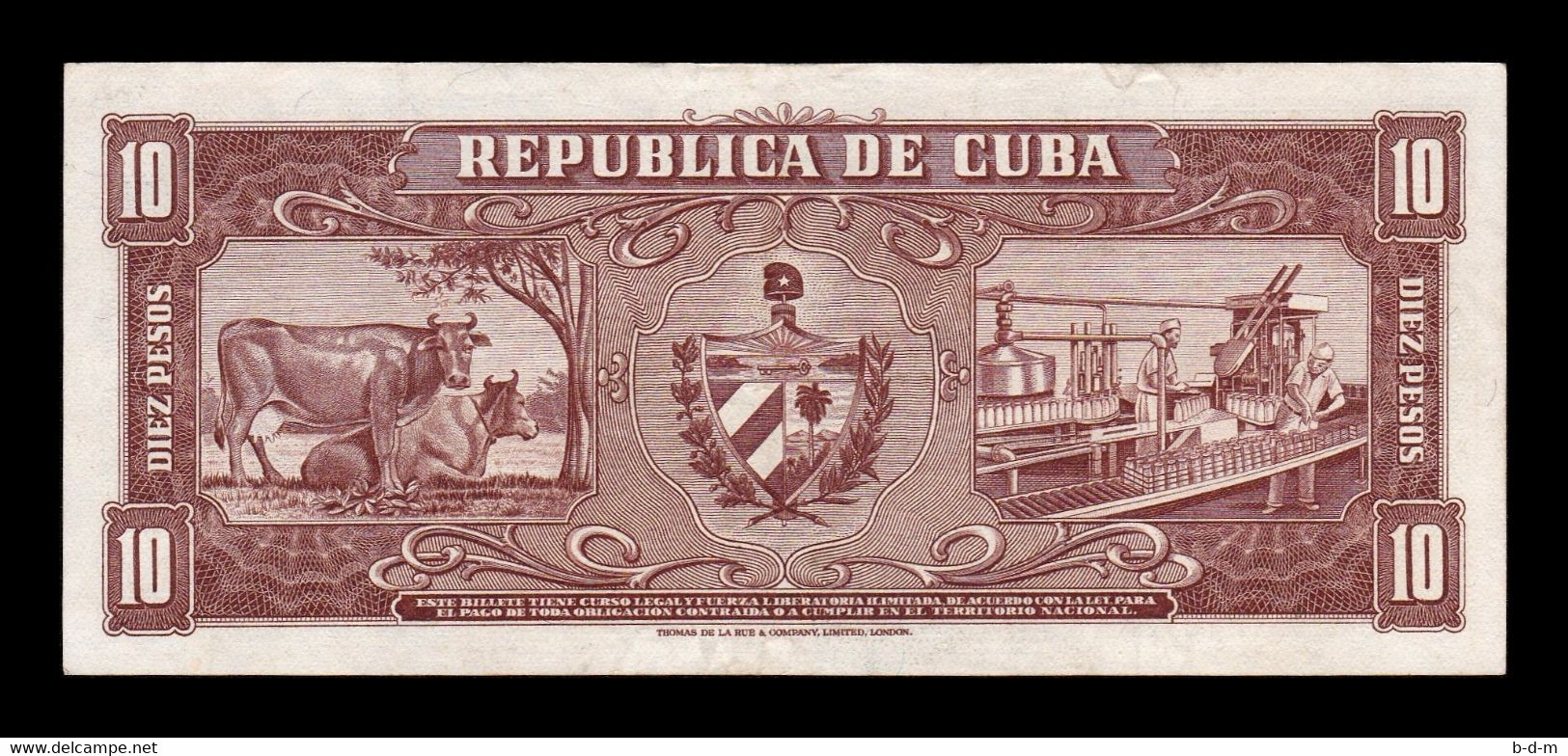 Cuba 10 Pesos Carlos Manuel De Céspedes 1960 Pick 88c Sign Che MBC VF - Cuba