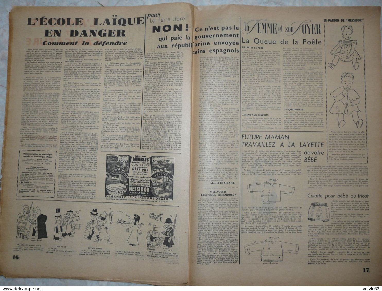 Messidor Le Grand Magazine Du Peuple CGT N° 47 Février 1939 Léon Jouhaux Catalone Ersatz Journal Ancien RARE - Otros & Sin Clasificación