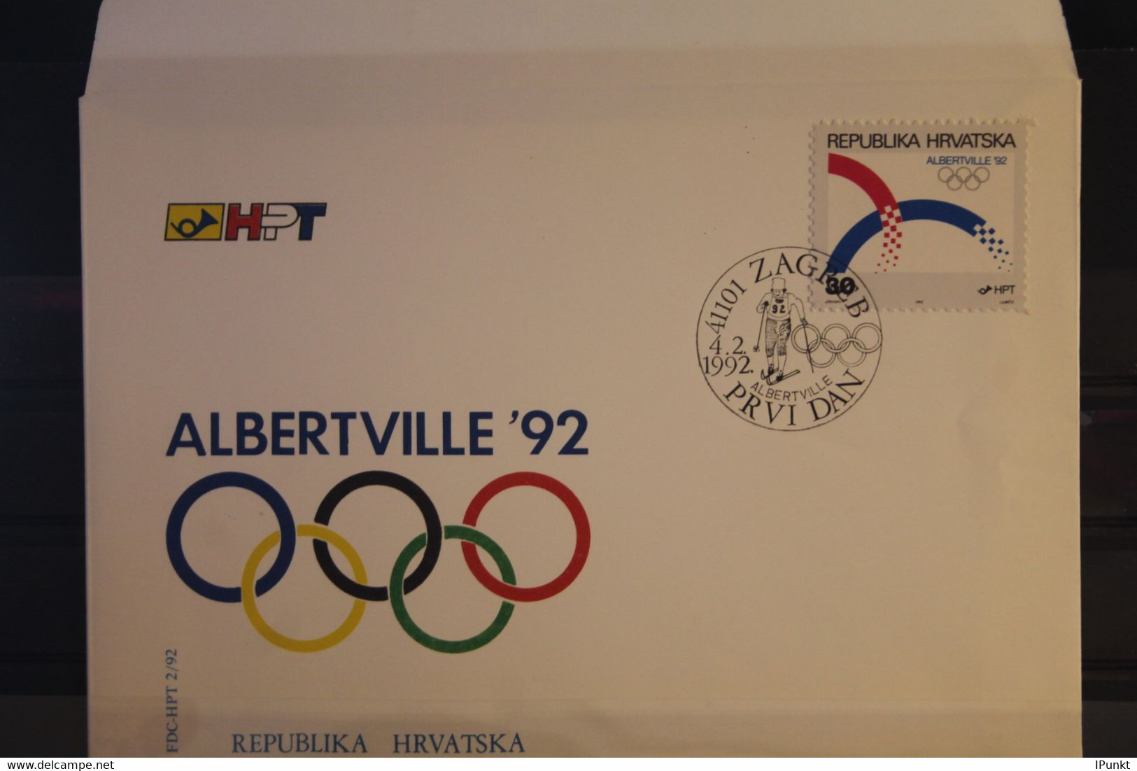 Kroatien 1992, Olympische Winterspiele Albertville;  MiNr. 188; FDC - Croatie