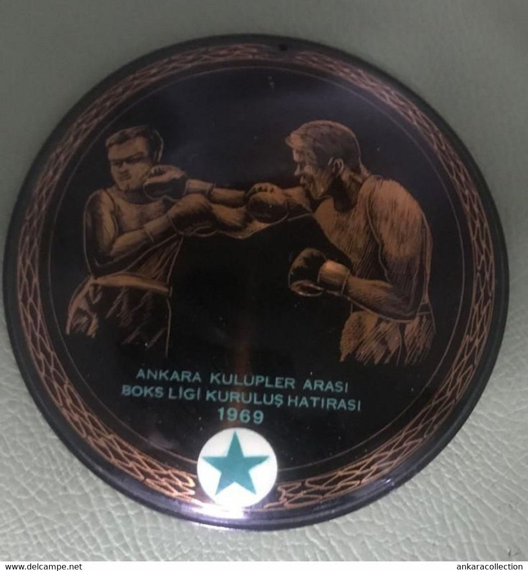 AC - INAUGURATION OF ANKARA INTERCLUB BOXING LEAGUE 1969 VINTAGE COPPER PLATE - Apparel, Souvenirs & Other