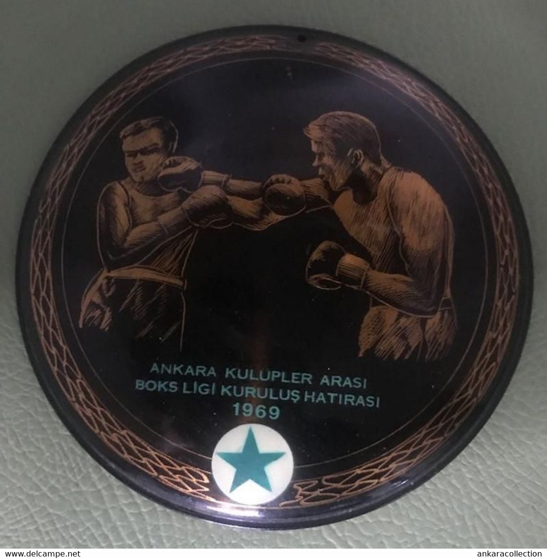 AC - INAUGURATION OF ANKARA INTERCLUB BOXING LEAGUE 1969 VINTAGE COPPER PLATE - Apparel, Souvenirs & Other