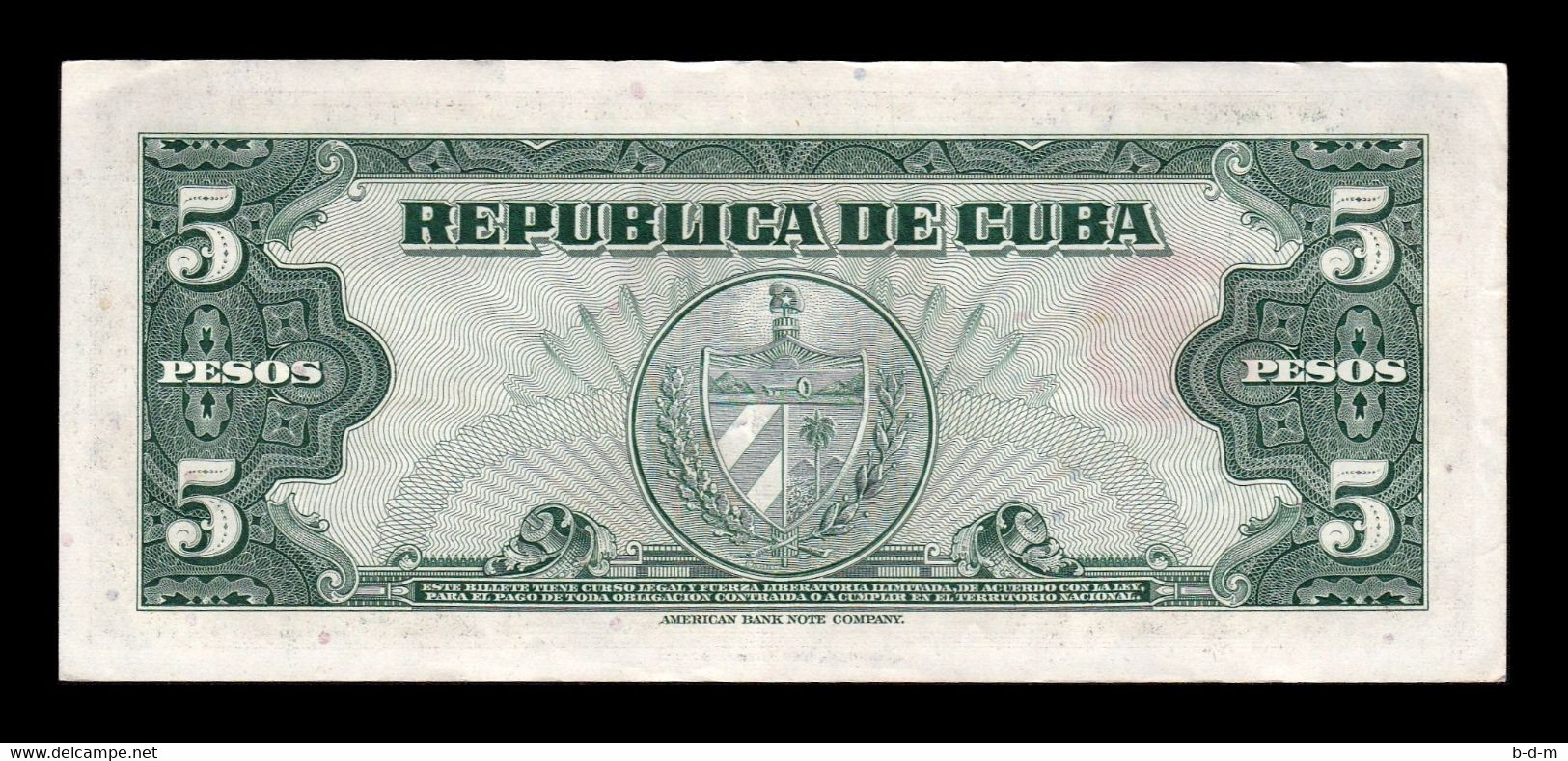 Cuba 5 Pesos Máximo Gómez 1960 Pick 92 MBC VF - Cuba