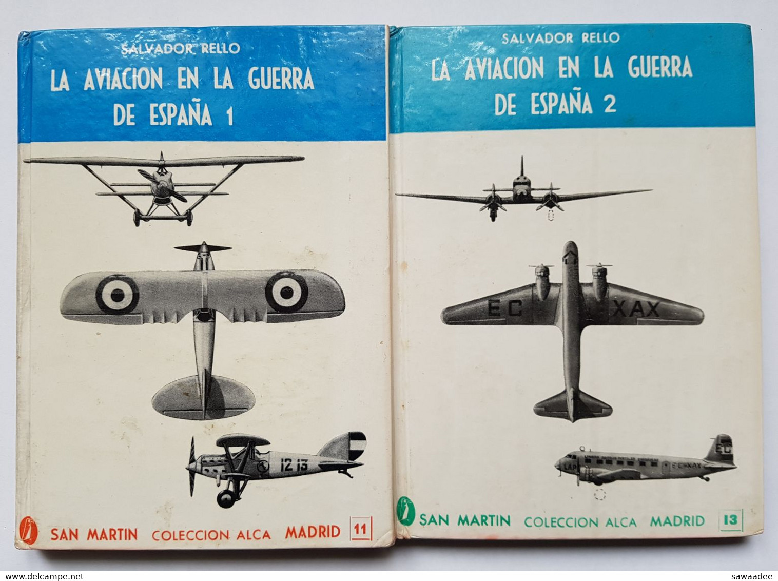 LIVRES - LOT DE 4 - LA AVIACION EN LA GUERRA DE ESPANA - S. RELLO - ED. SAN MARTIN - FRANQUISME - REPUBLICAIN - Español