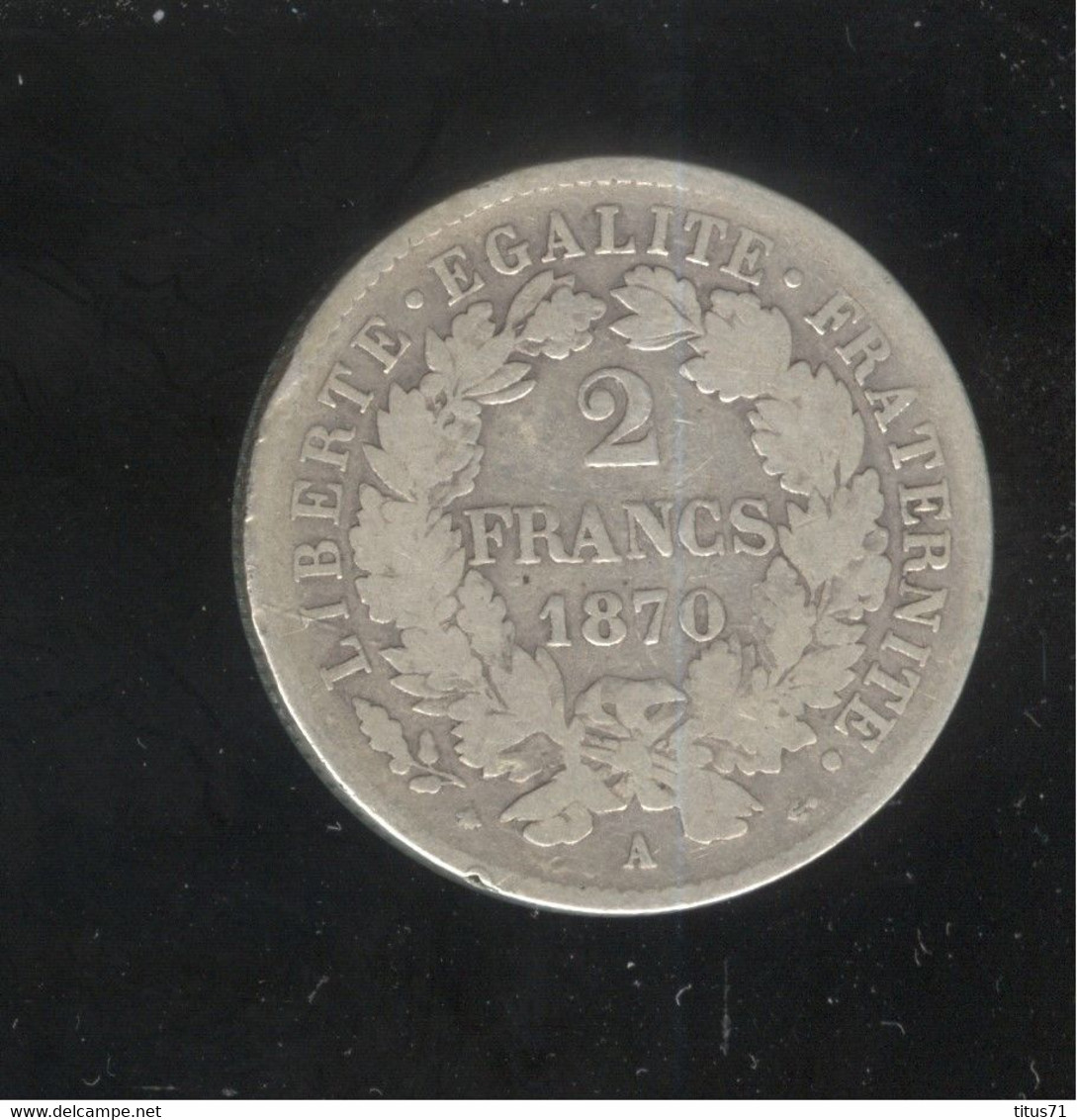 2 Francs France 1870 A - Autres & Non Classés