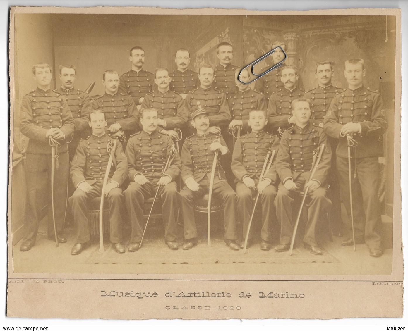 PHOTO MUSIQUE ARTILLERIE DE MARINE CLASSE 1888 PRISE A LORIENT - Documenti