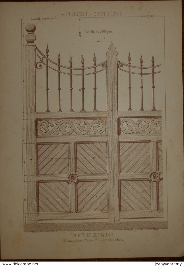 Porte De Communs. Menuiserie - Ebénisterie. M. Geisse, Architecte à Paris. M. Lavaud, Menuisier à Marly. 1887. - Other Plans