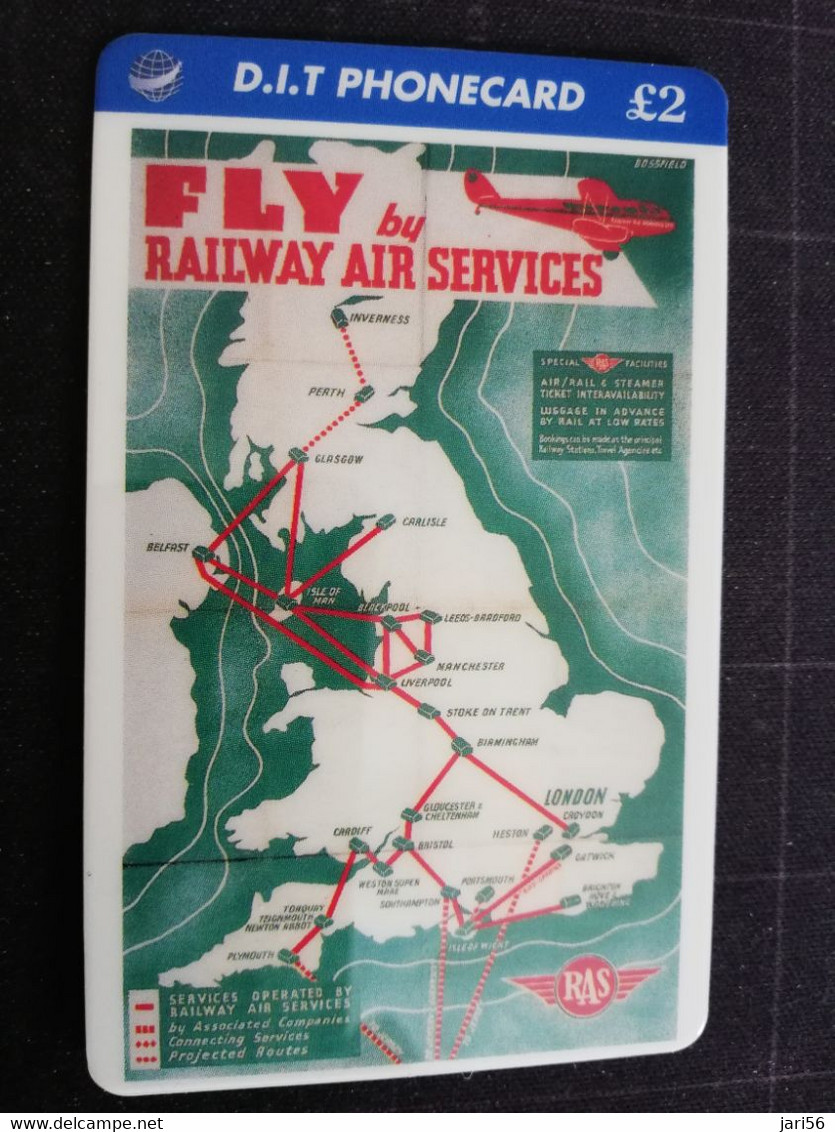GREAT BRITAIN   2 POUND D.I.T. FLY BY RAILWAY AIR SERVICES            TRAINS/RAILWAY   PREPAID      **3279** - [10] Colecciones