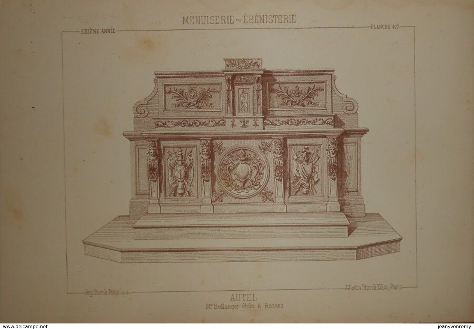 Autel. Menuiserie - Ebénisterie. M. Bellanger, ébéniste à Rennes. 1887. - Other Plans