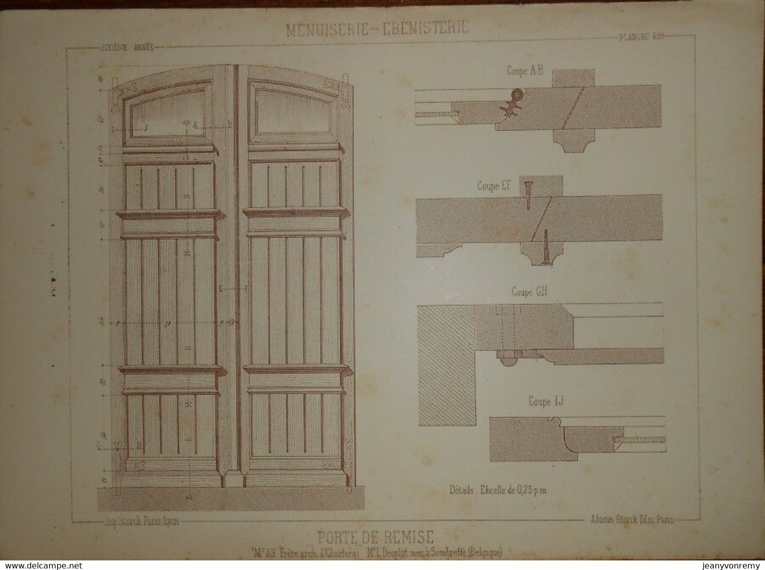 Porte De Remise.  M. Alf. Frère, Architecte à Charleroi Et M. L. Desplat, Menuisier à Sombreffe. 1887. - Other Plans