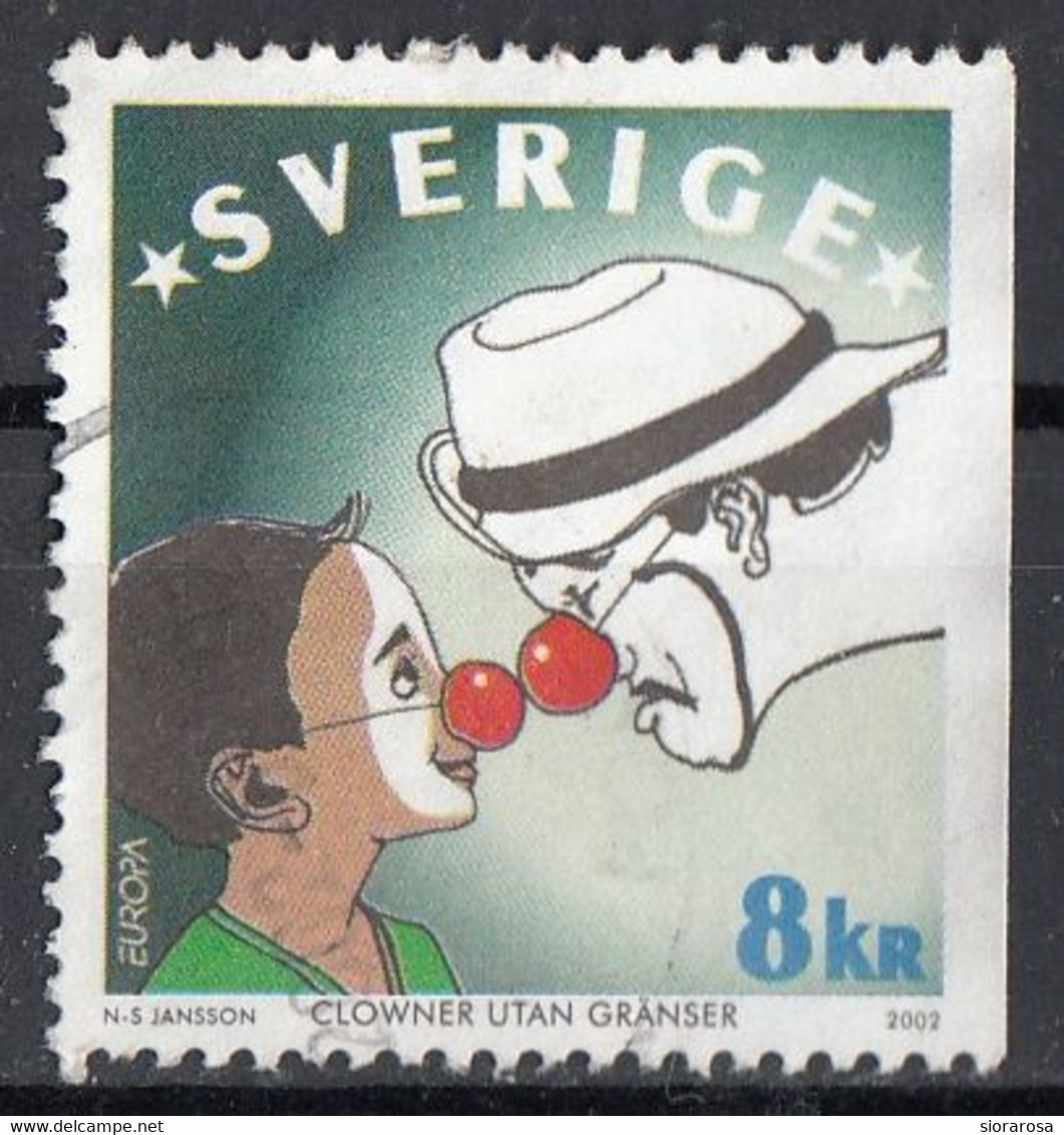 Svezia 2002 Sc. 2439b Clowns Without Borders (boy And Clown) Sverige Sweden Viaggiato Used - Cirque