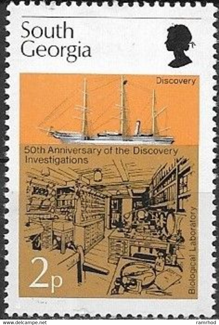 SOUTH GEORGIA 1976 50th Anniversary Of 'Discovery' Investigations - 2p - Discovery And Biological Laboratory MH - Géorgie Du Sud