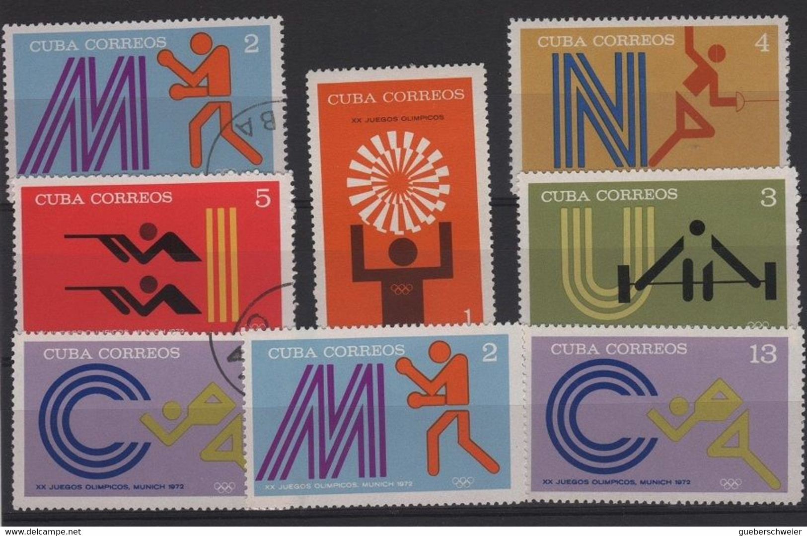 JO72/E40 - CUBA 8 Val. Neufs** Et Obl. Jeux Olympiques 1972 - Sonstige & Ohne Zuordnung