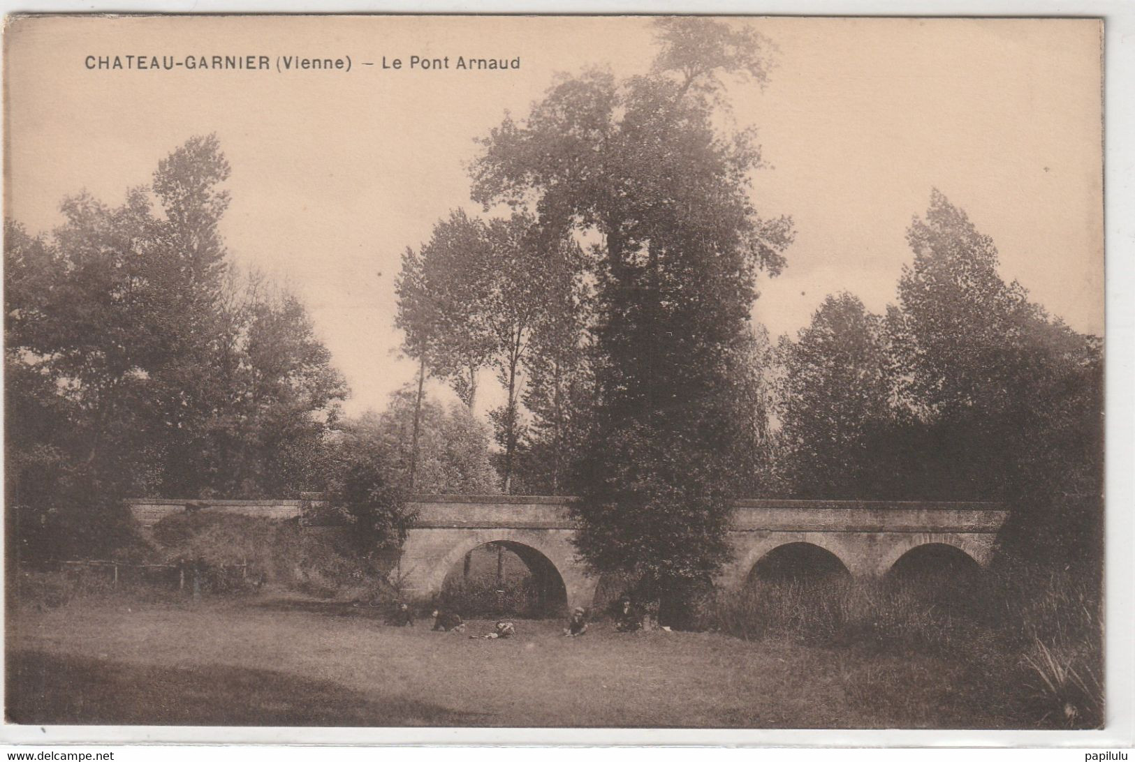 DEPT 86 : En Sépia Photo M Benéteau A Chapelle-Baton : Château Garnier , Le Pont Arnaud  ( Animées ) - Otros & Sin Clasificación