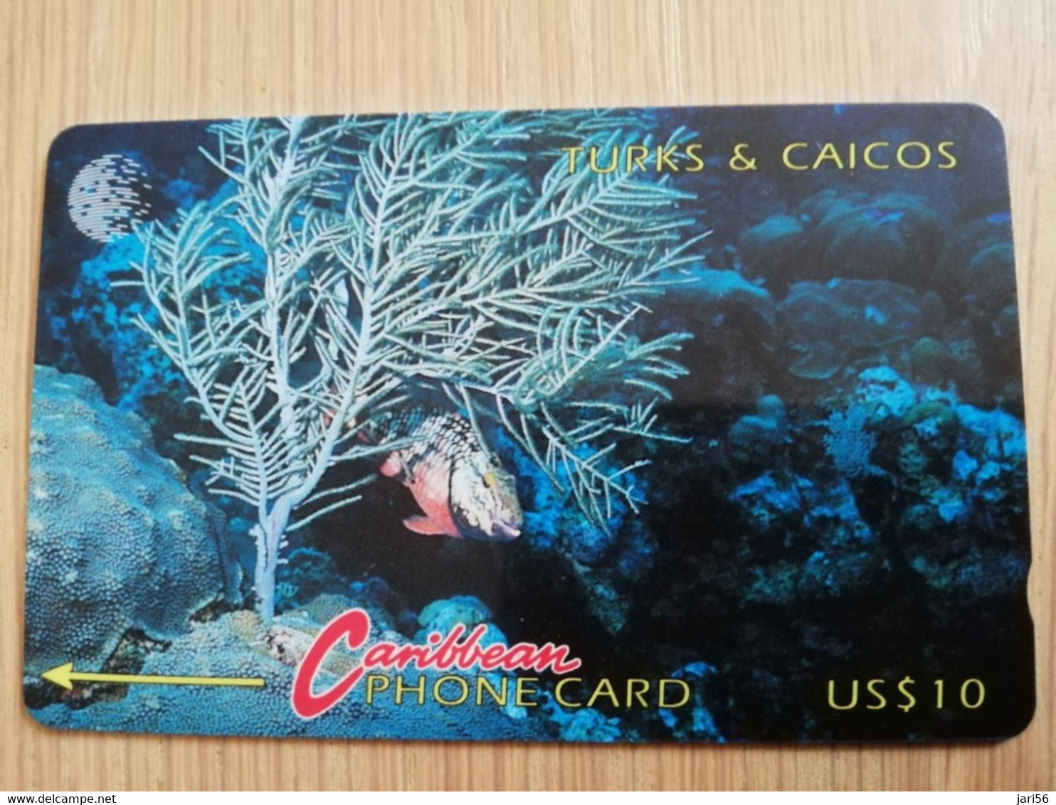 TURKS & CAICOS ISLANDS $ 10,00  GPT CARD  REDBAND PARROT FISH    T&C -4A  4CTCA       Fine Used  Card  **3300** - Turks & Caicos (I. Turques Et Caïques)