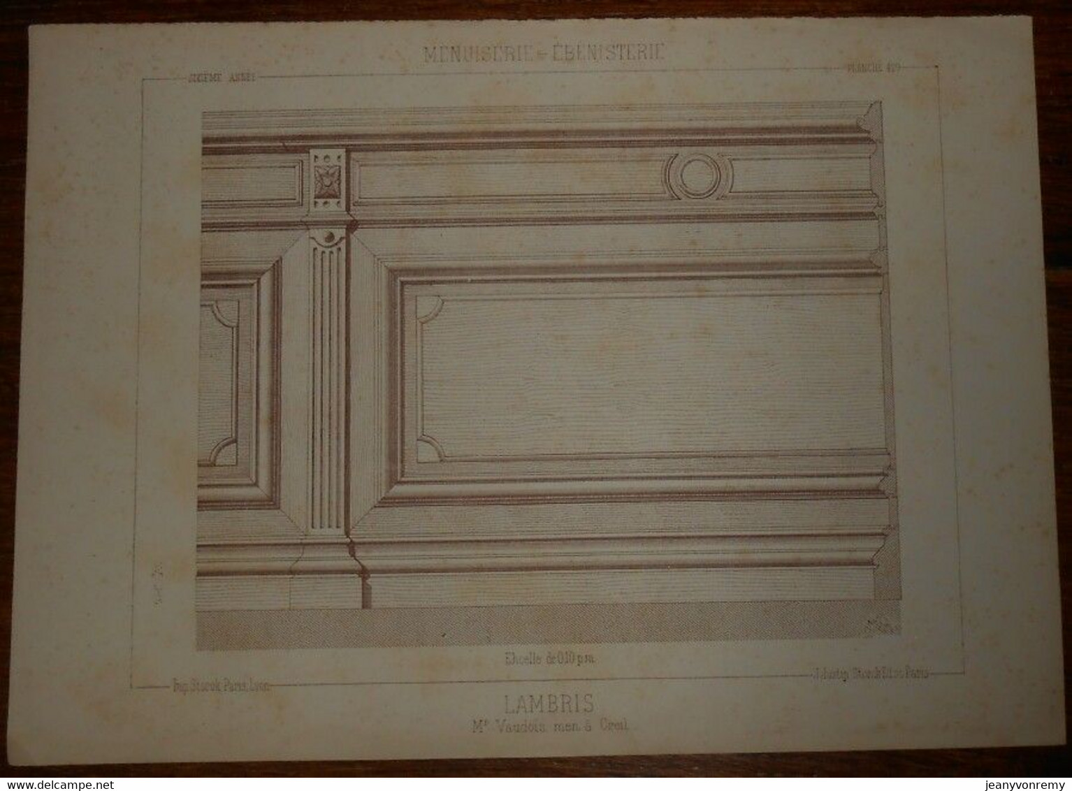 Lambris. Menuiserie - Ebénisterie.  M. Vaudois, Menuisier à Creil. 1887. - Other Plans