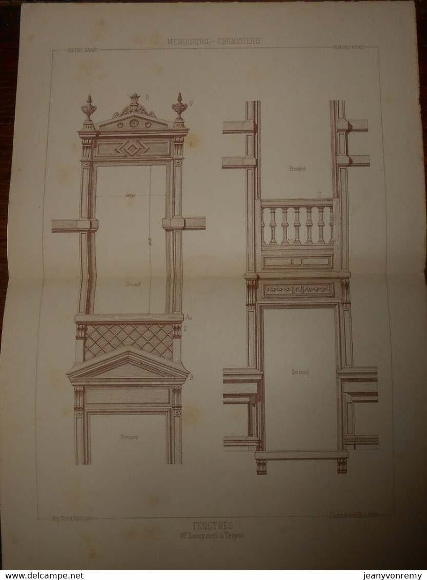 Fenêtres. Menuiserie - Ebénisterie.  M. Lamy, Menuisier à Troyes 1887. - Other Plans