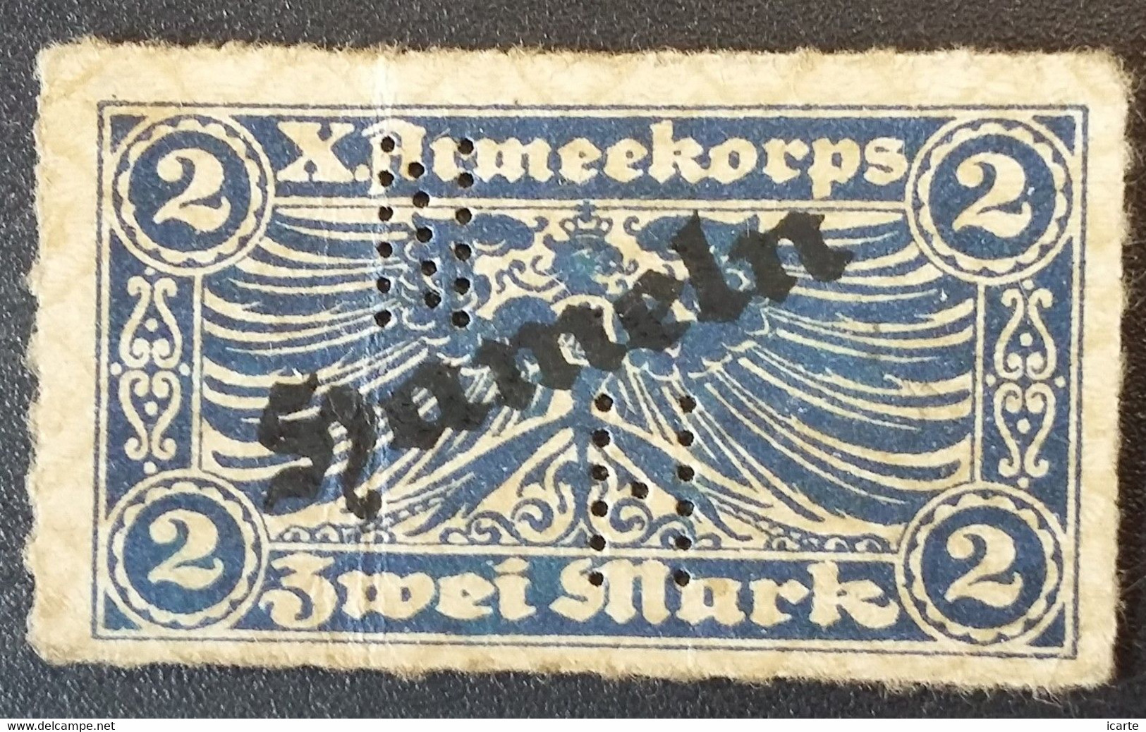 Billet 2 Mark Bleu LAGERGELD MONNAIE DE CAMP PRISONNIER DE GUERRE Kriegsgefangenenlager HAMELN - Andere & Zonder Classificatie