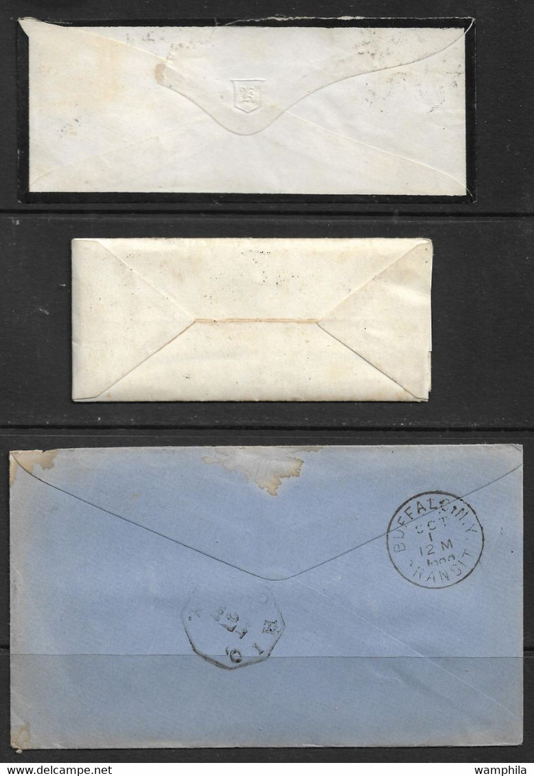 U.S.A 1865  3 Lettres De Taunton, Brookfield, Tonananda. - Other & Unclassified