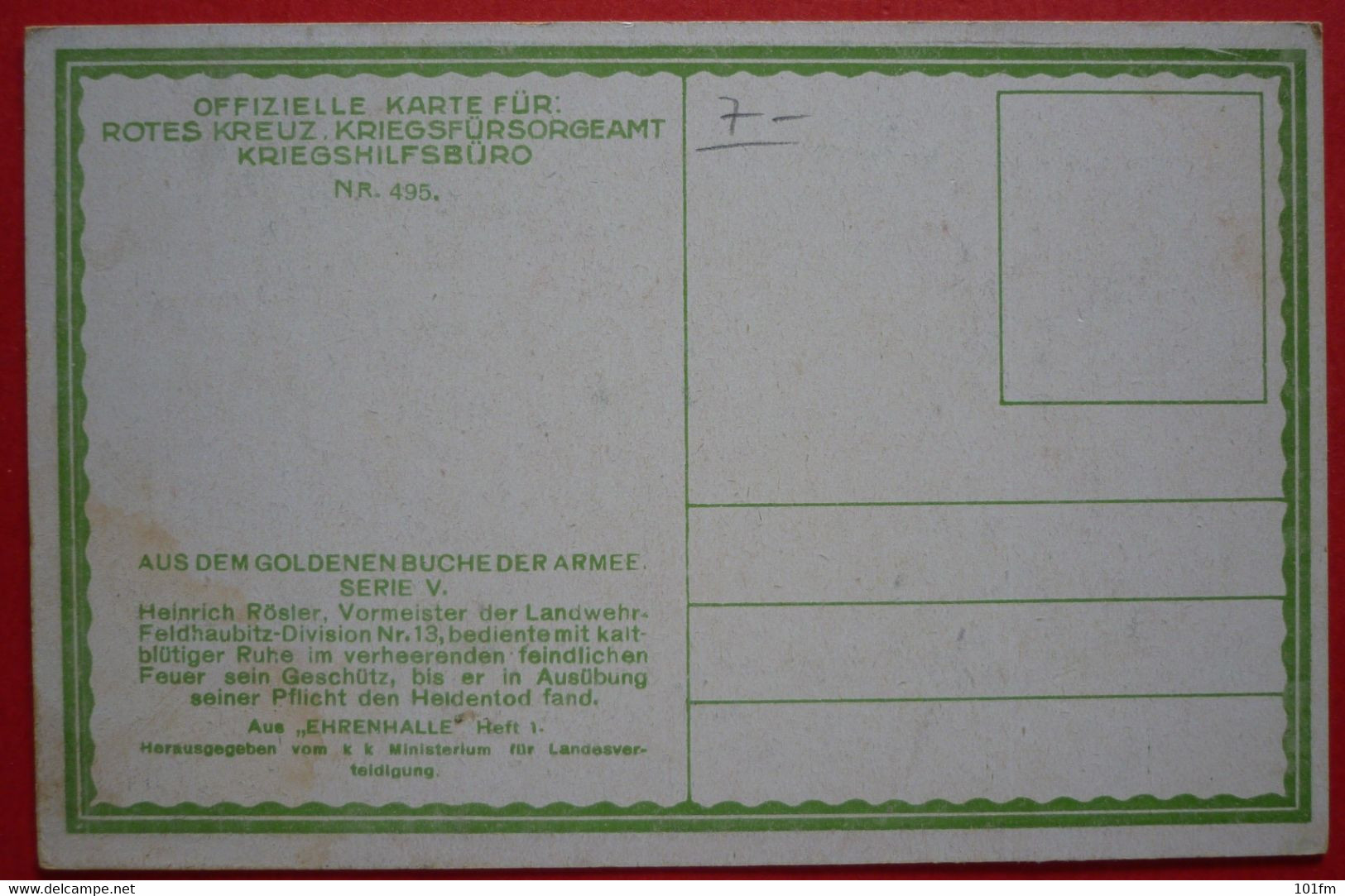 K.u.K. Soldaten, WWI - Offizielle Karte Fur Rotes Kreuz Nr. 495 - Guerra 1914-18