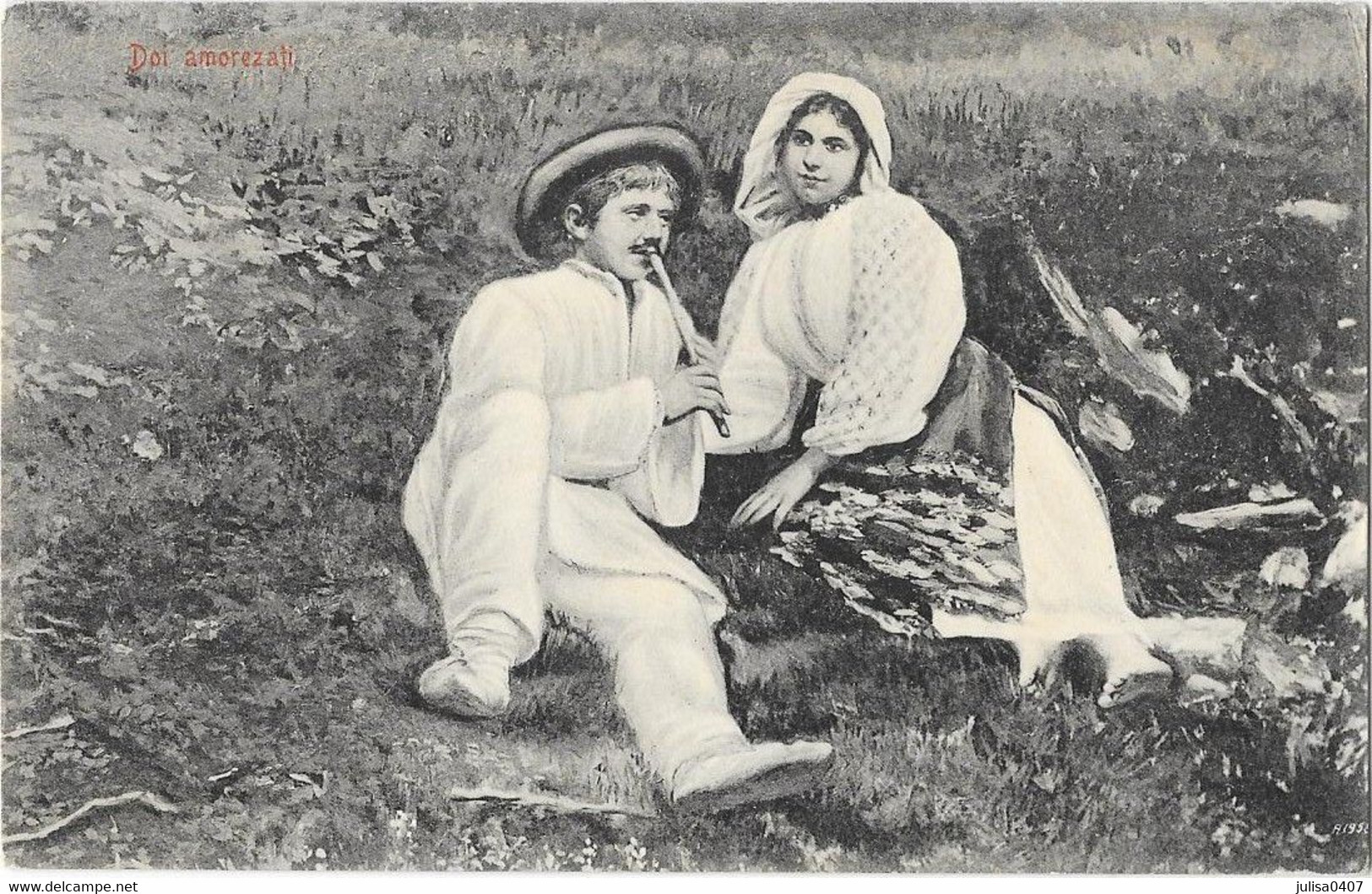 ROUMANIE Couple Musicien Jouer De Flute - Romania