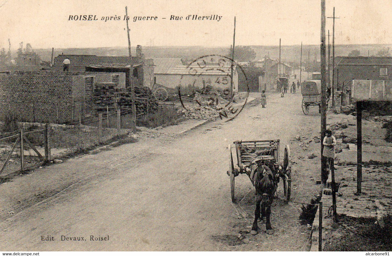 ROISEL - Rue D'Hervilly Après La Guerre - Roisel