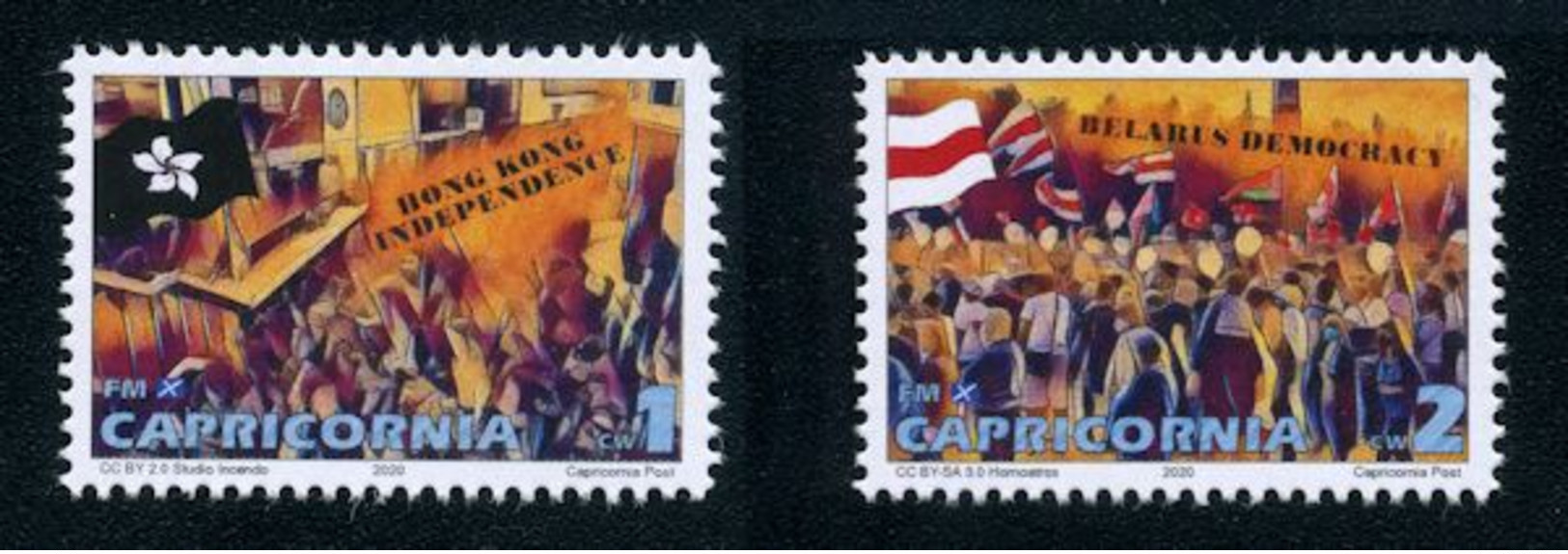 CAPRICORNIA - Micronation - 2020 - Solidarity With Belarus And Hong Kong - 2v Set - Mint Never Hinged - Andere & Zonder Classificatie