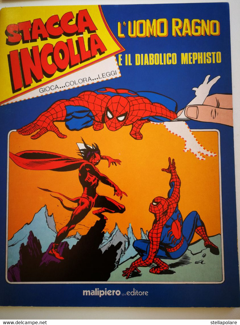 L'UOMO RAGNO - ORIGINALE 1979 LOTTO DI 4 ALBUM NUOVI STACCA INCOLLA MALIPIERO EDITORE - Super Heroes