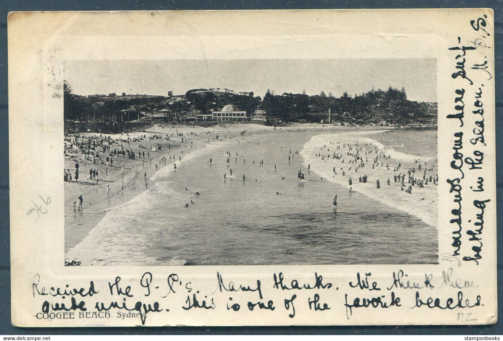 Australia New South Wales, Coogee Beach, Sydney Postcard - California USA. Postage Due, Taxe. William Street 597 Duplex - Covers & Documents