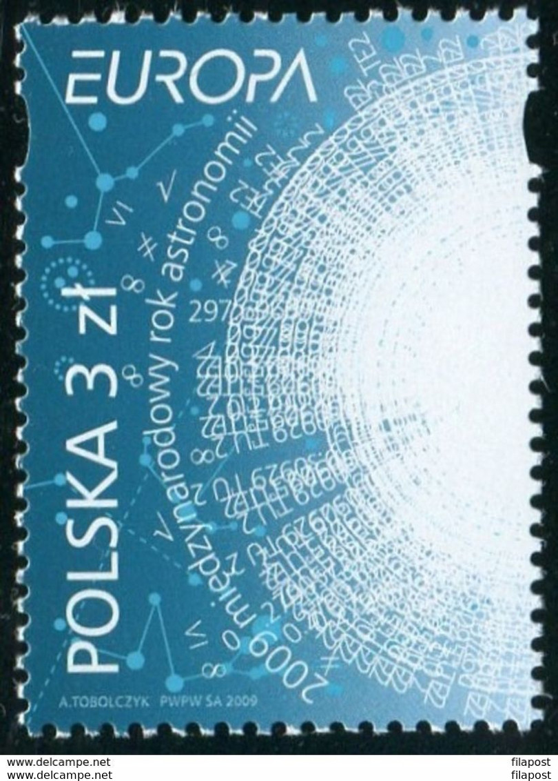 Poland 2009 Mi 4425 Europe - International Year Of Astronomy, Planets, Moons, Stars, Nebulae, Galaxies, And Comets MNH** - Astrología