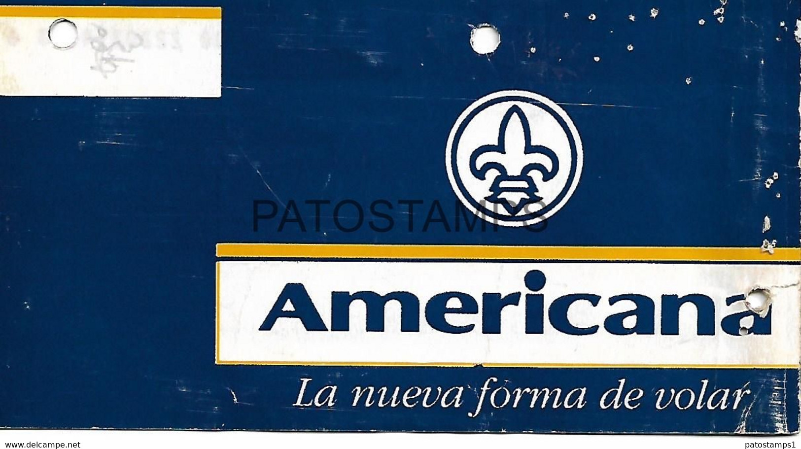 143682 PERU AVIACION AVIATION AEROLINEA AMERICANA TICKET NO POSTAL POSTCARD - Biglietti