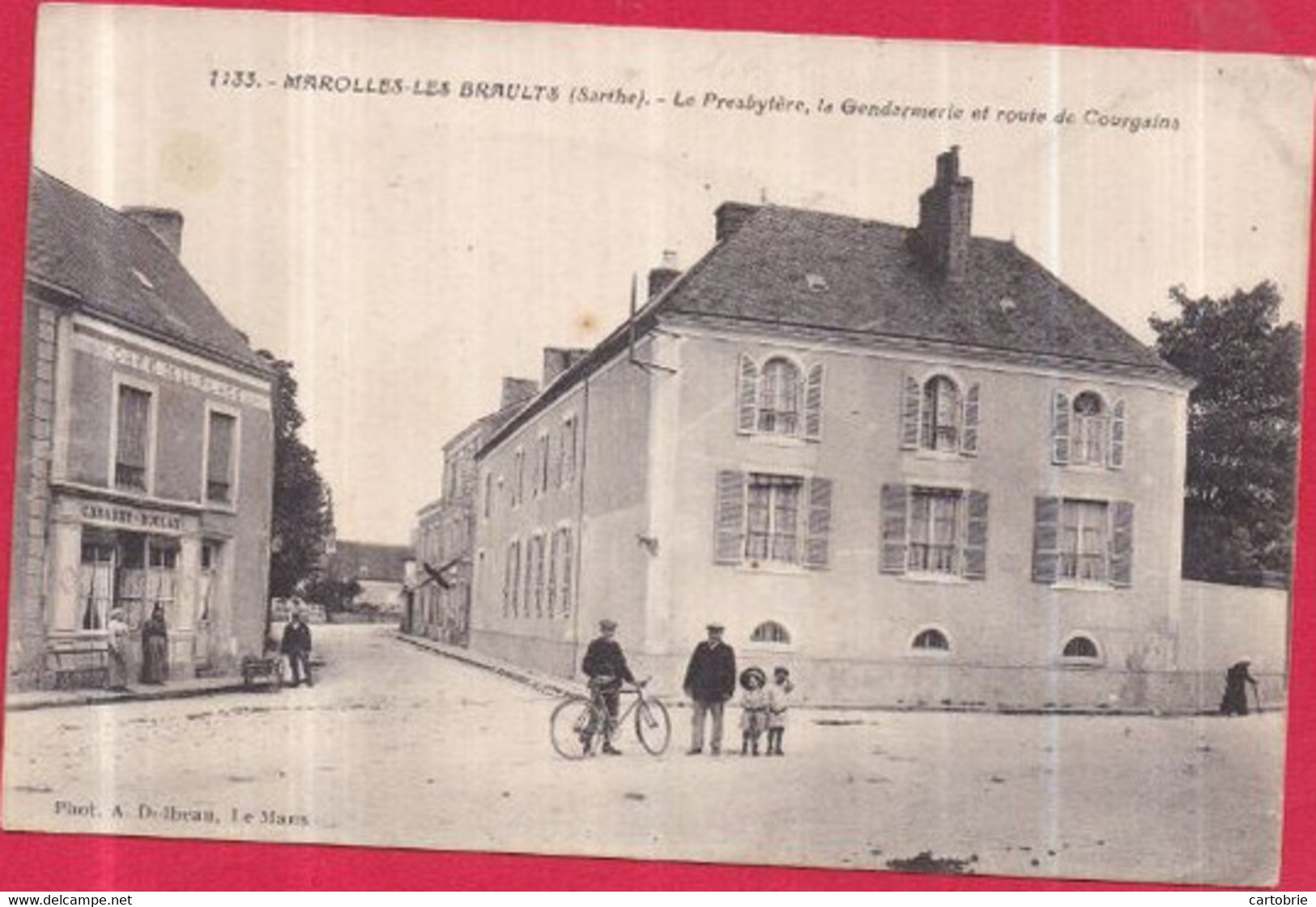 Dépt 72 - MAROLLES-LES-BRAULTS - Le Presbytère, La Gendarmerie Et Route De Courgains (et Café De La Place) - Marolles-les-Braults