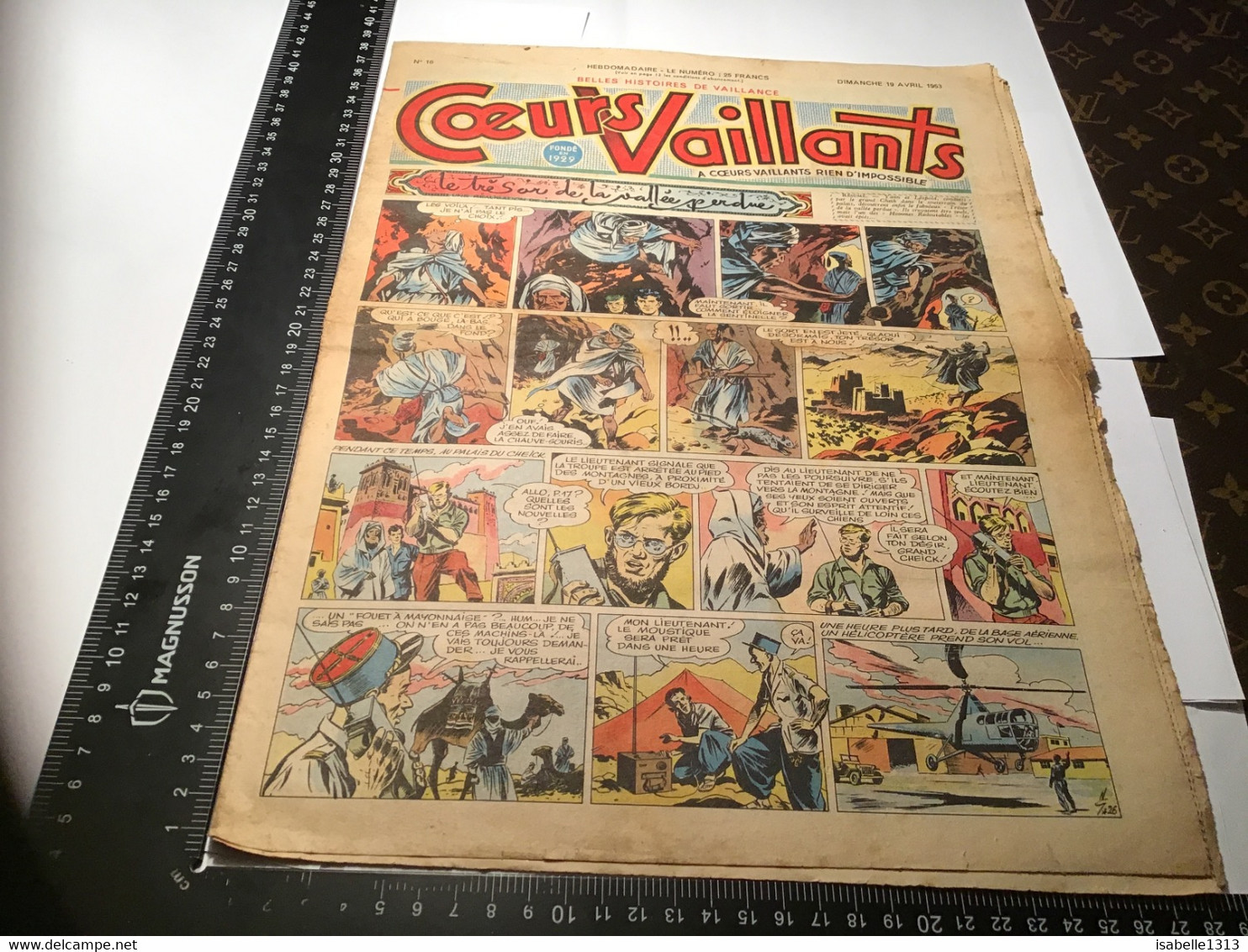 Cœurs  Vaillants  1953  Numéro16 Le Trésor De La Vallée Perdue - Vaillant