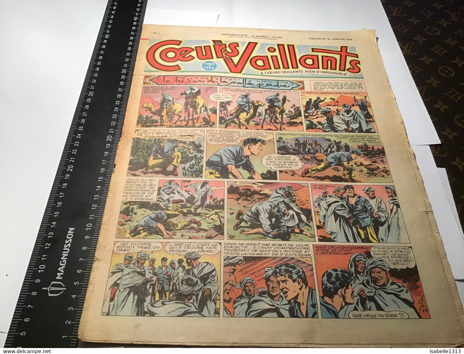 Cœurs  Vaillants  1953  Le Trésor De La Vallée Perdue En L état Numéro 4 - Vaillant