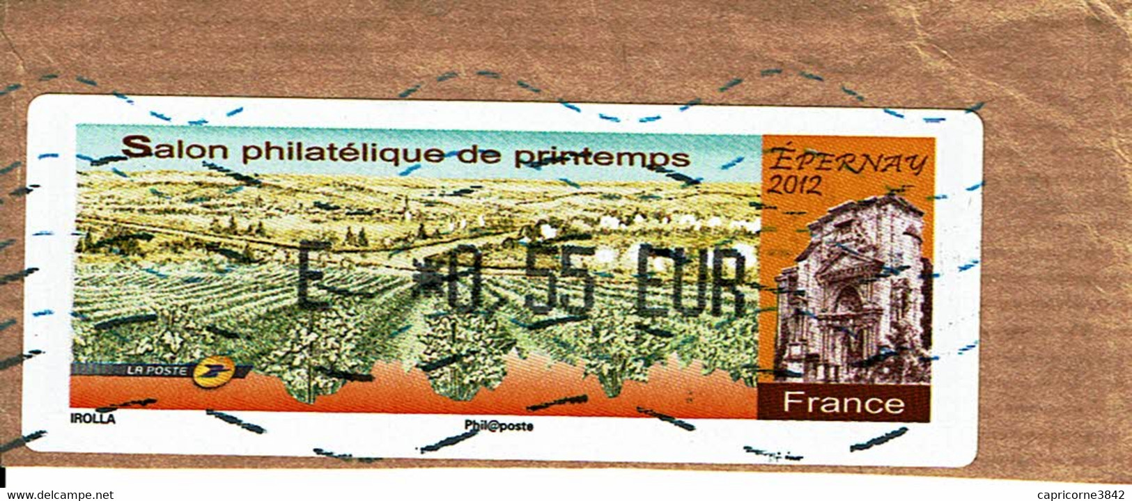 2012 - Vignette D'affranchissement  Salon Philatélique De Printemps EPERNAY - Ecopli 0,55€ - Sur Fragment - 1999-2009 Viñetas De Franqueo Illustradas