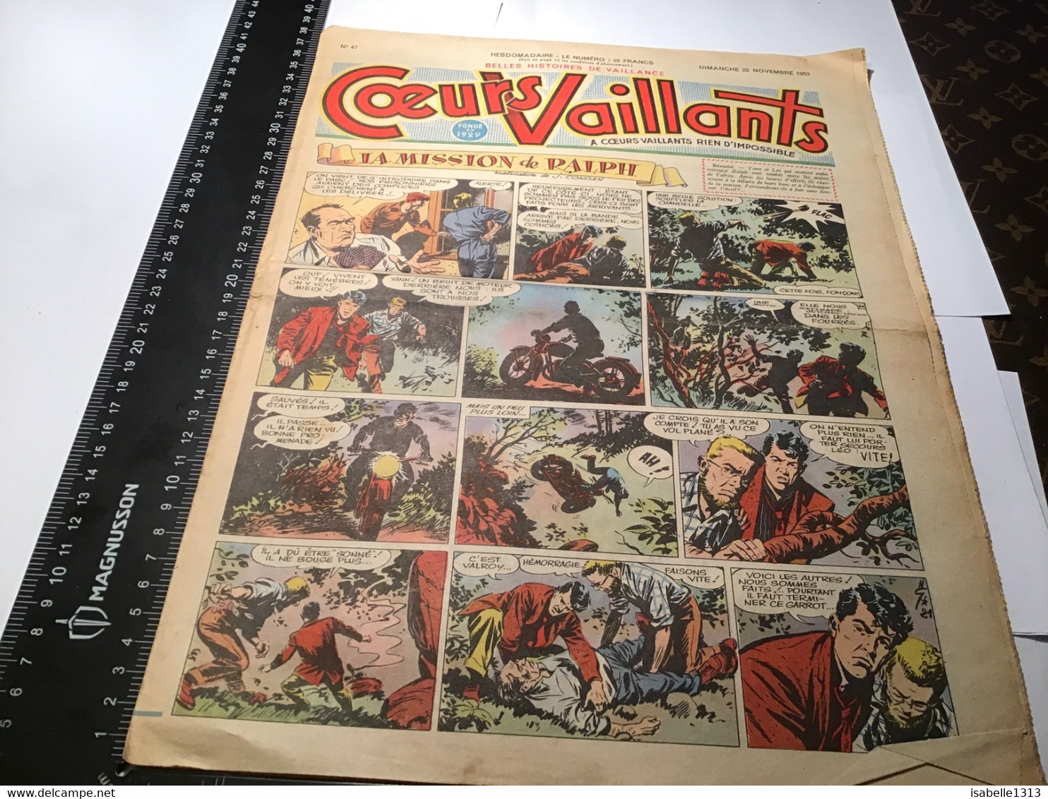 Cœurs  Vaillants  1953 La Mission De Ralph    En L état  Numéro 47 - Vaillant