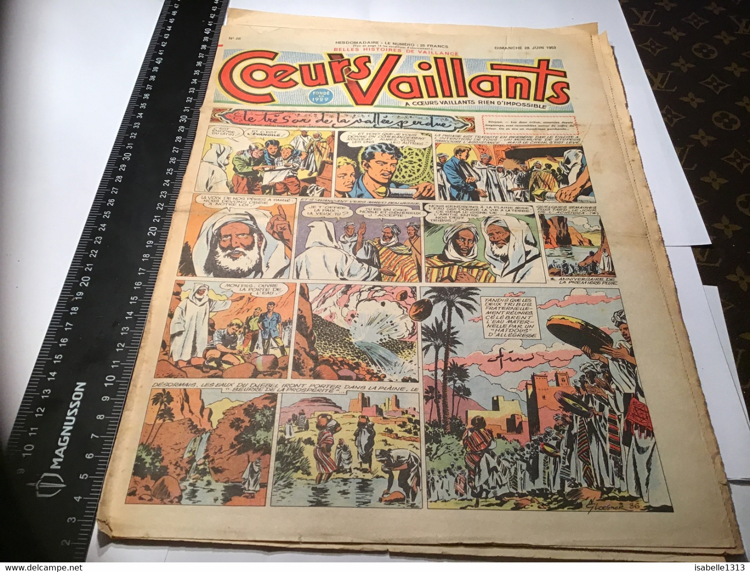 Cœurs  Vaillants  1953  Le Trésor De La Vallée Perdue En L état  Numéro 26 - Vaillant