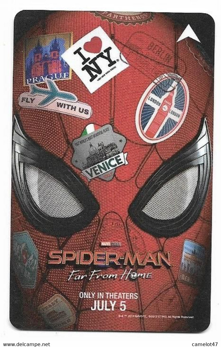 Spiderman Far From Home Advert, Las Vegas Casinos, Used, Magnetic Hotel Room Key Card,  # Ad-48 - Cartes D'hotel