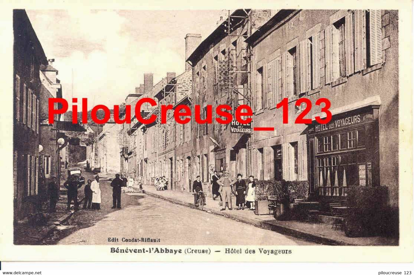 23 Creuse - BENEVENT L'ABBAYE - " Hôtel Des Voyageurs " - Belle Animation - Benevent L'Abbaye
