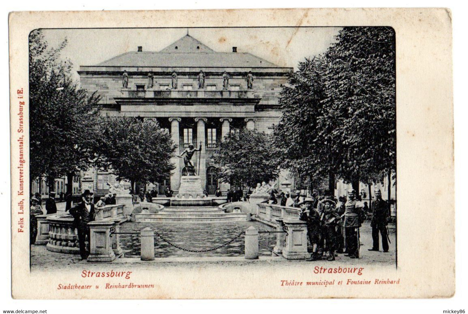 STRASBOURG -- Théâtre Municipal Et Fontaine Reinhard  ( Animée )....carte Précurseur.......à Saisir - Strasbourg