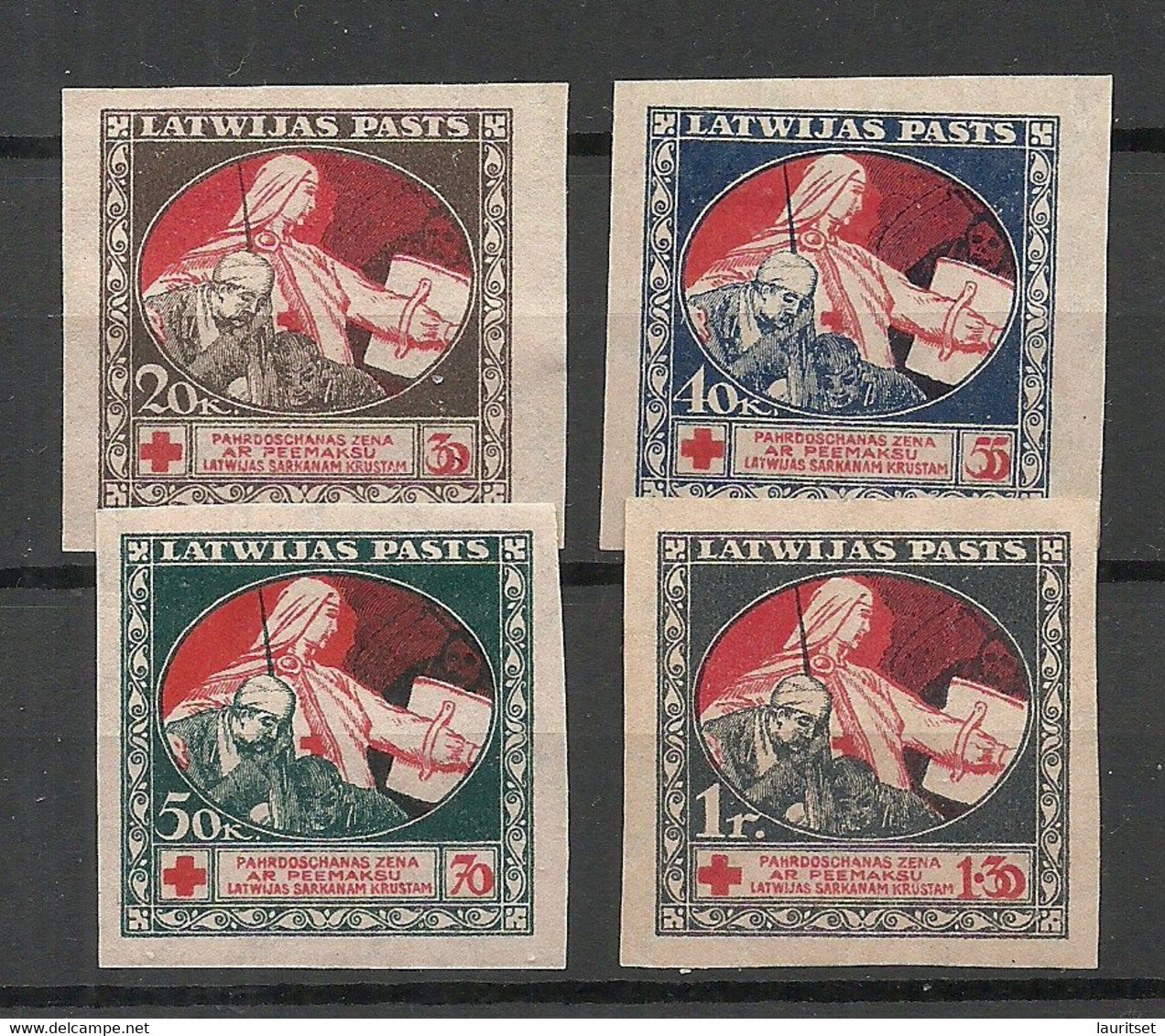 LATVIA Lettland 1920 Roter Kreuz Red Cross Michel 51 - 54 X Unused - Latvia