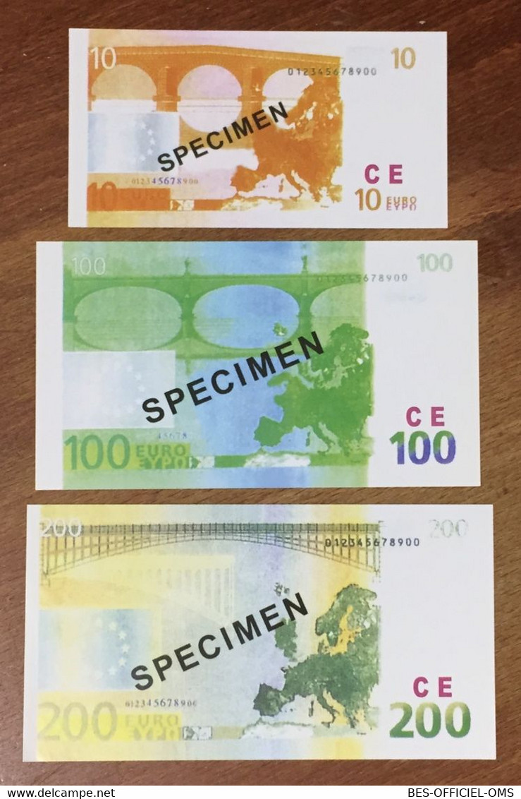 3 BILLETS EURO FACTICE EURO SCHEIN PAPER MONEY BANKNOTE - Privatentwürfe