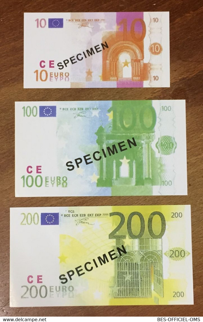 3 BILLETS EURO FACTICE EURO SCHEIN PAPER MONEY BANKNOTE - Privatentwürfe