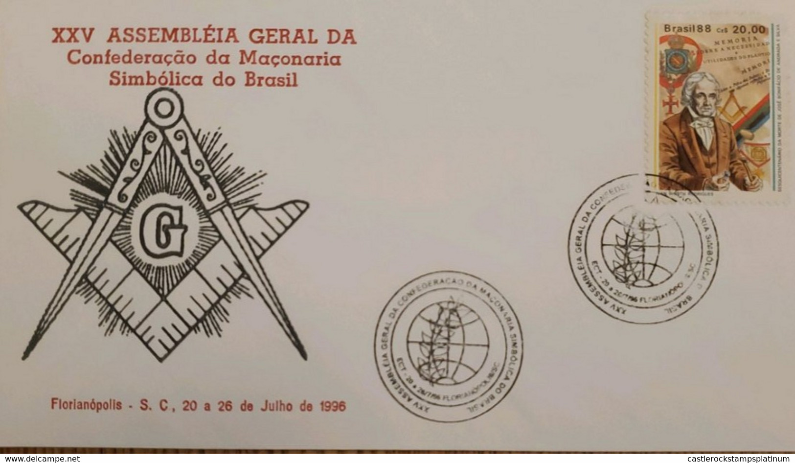 A) 1996, BRAZIL, FREEMASONRY, XXV GENERAL ASSEMBLY OF THE CONFEDERATION OF SYMBOLIC MASONRY OF BRAZIL - Other & Unclassified