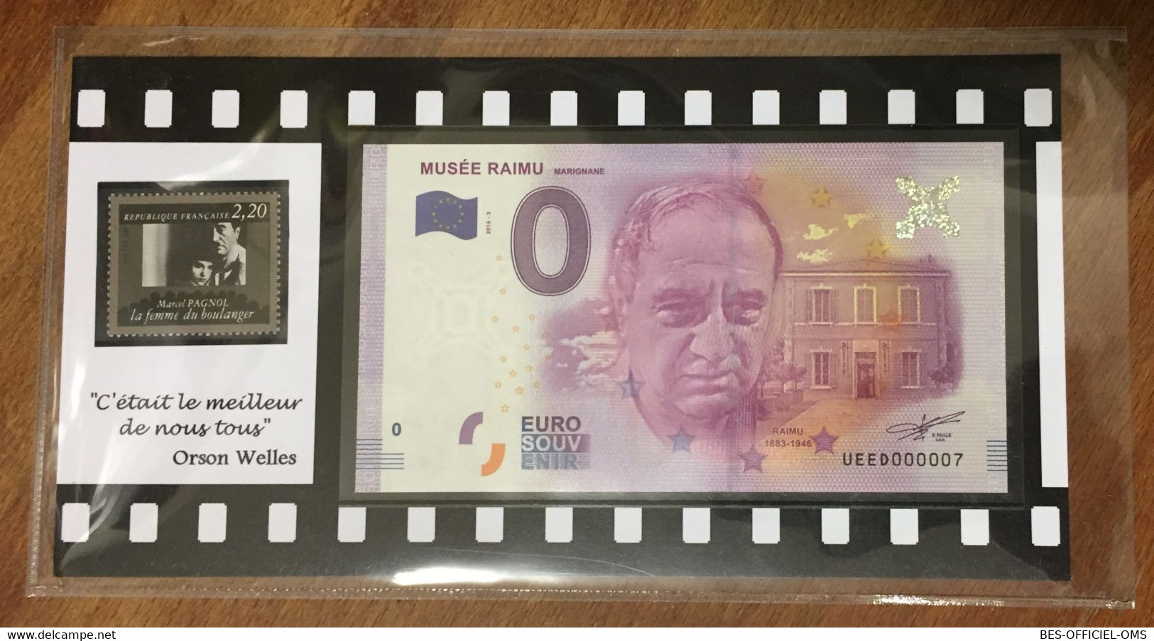 13 MARIGNANE MUSÉE RAIMU 2016 AVEC ENCART N°7 BILLET 0 EURO SOUVENIR ZERO 0 EURO SCHEIN PAPER MONEY BANKNOTE - Pruebas Privadas