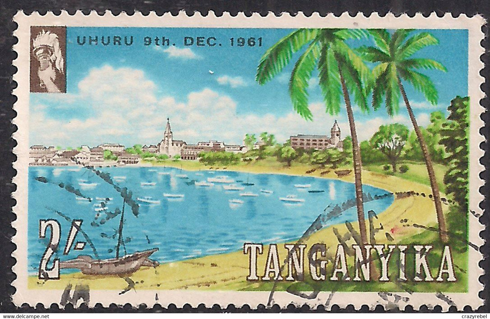 Tanganyika 1961 - 64 QE2 2/-d Waterfront Used SG 116 ( L862 ) - Tanganyika (...-1932)