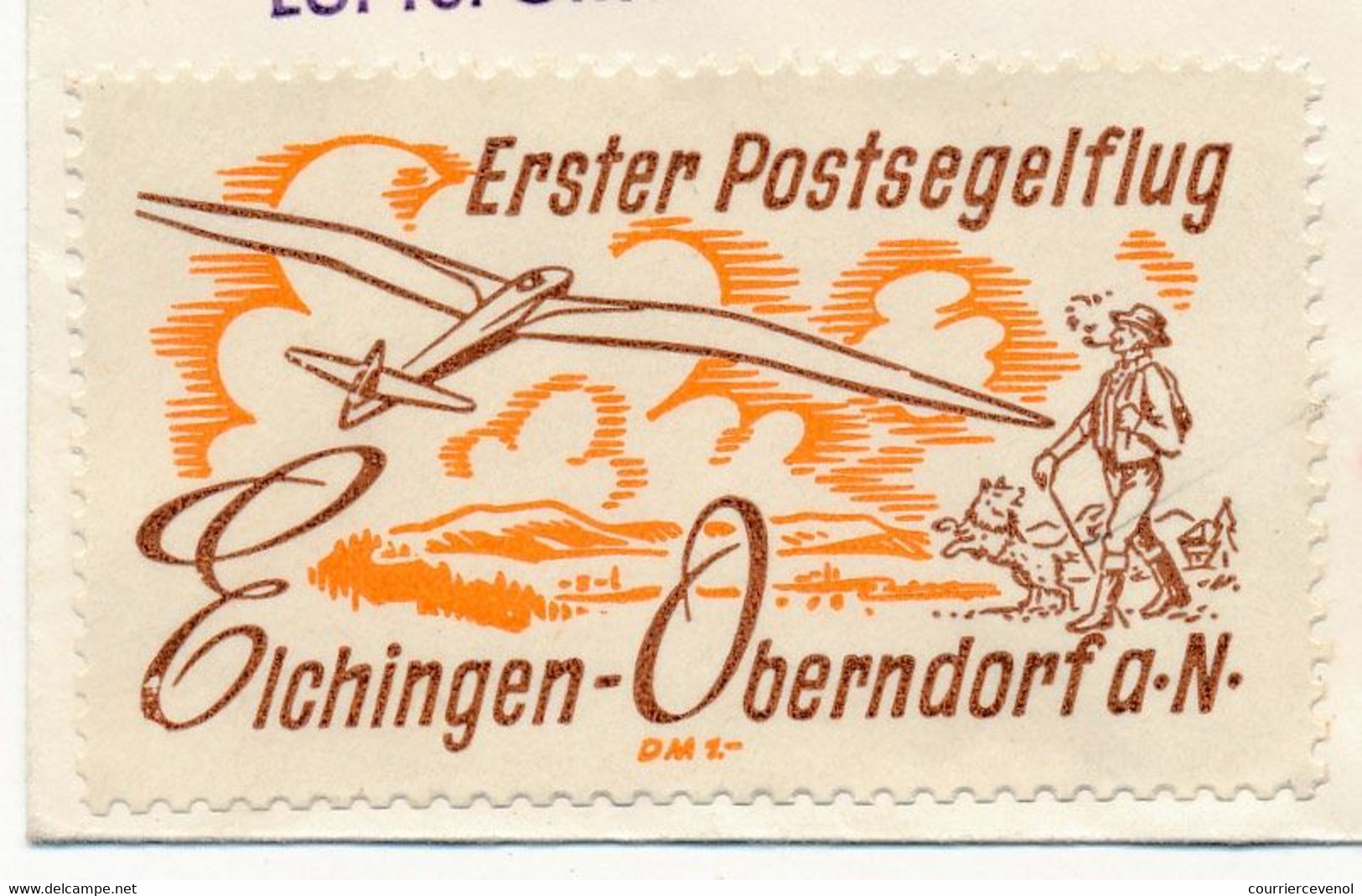 LUXEMBOURG - Env. De RUMELANGE 19/10/1959 Erster Postsegelflug Elchingen - Oberndorf A.N Avec Vignette Idem - Brieven En Documenten