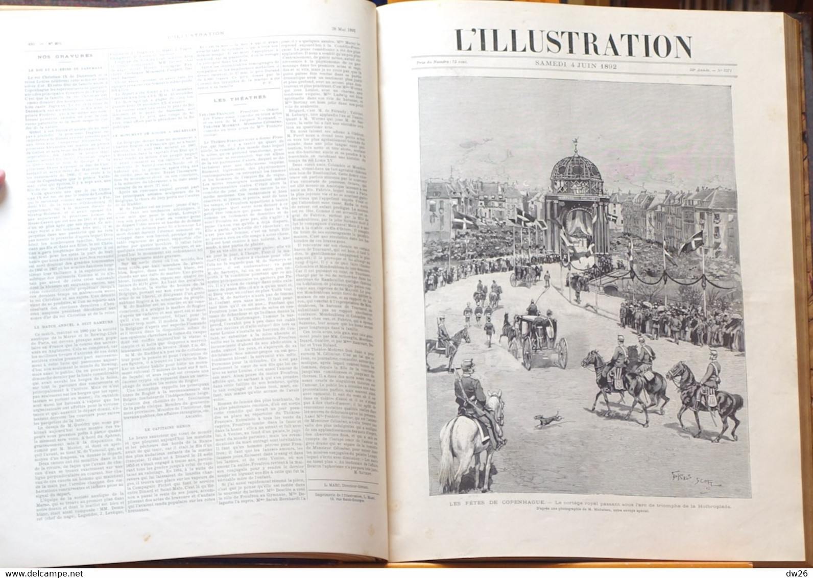 Livre Relié - Recueil De Revues: 1 L'Illustration 1892 (Tome XCIX) De Janvier à Juin - Revistas - Antes 1900