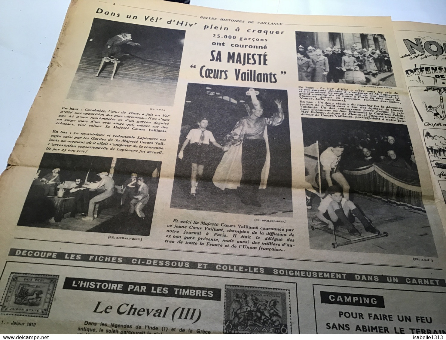 Coeurs Vaillants 1954  La Dette Du  Sioux Numéro 15 - Vaillant